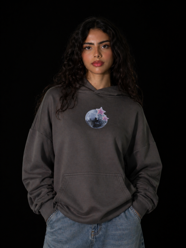 Grey Disco Ball Hoodie